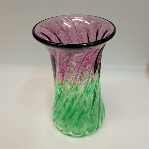 DB-765 VASE - PURPLE AND GREEN 7x4x4 $100 at Hunter Wolff Gallery